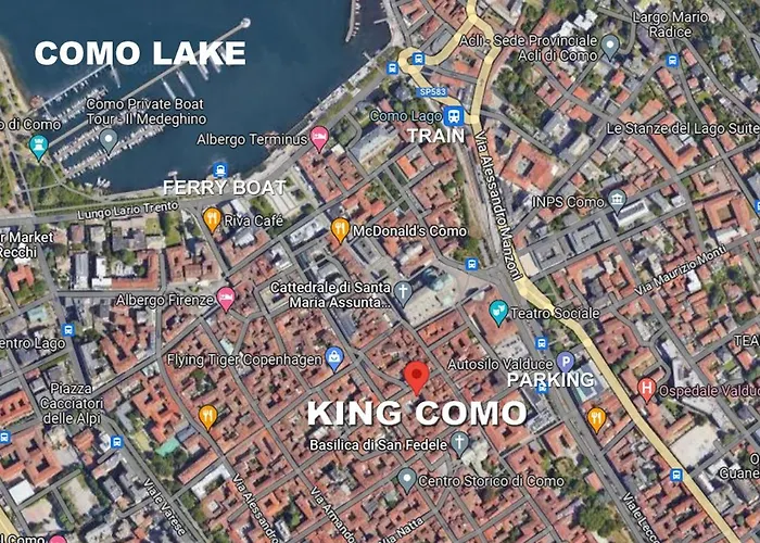 شقة King Center 9 Posti Letto- Grande Terrazza - 2 Bagni Privati كومو